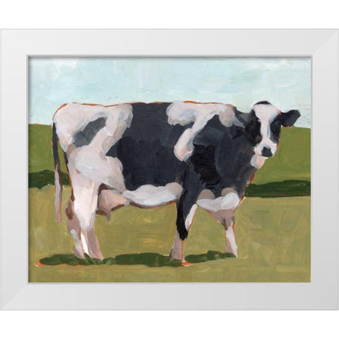 Cow Portrait I White Modern Wood Framed Art Print by Wang, Melissa