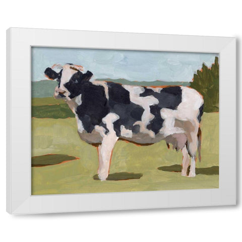 Cow Portrait II White Modern Wood Framed Art Print by Wang, Melissa