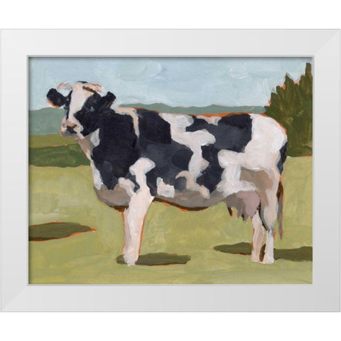 Cow Portrait II White Modern Wood Framed Art Print by Wang, Melissa