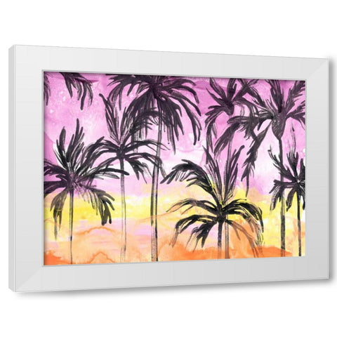 Island Sunset I White Modern Wood Framed Art Print by Vess, June Erica