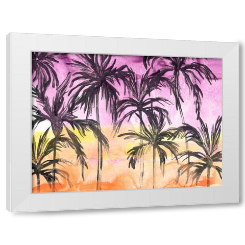 Island Sunset II White Modern Wood Framed Art Print by Vess, June Erica