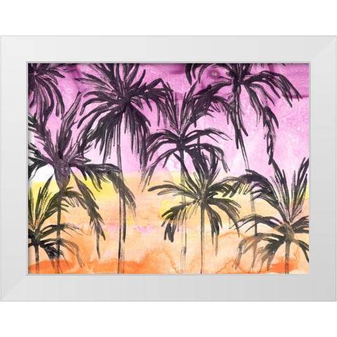 Island Sunset II White Modern Wood Framed Art Print by Vess, June Erica