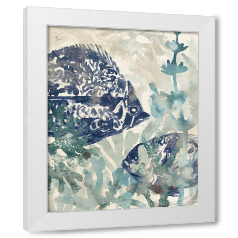 Seafloor Fresco II White Modern Wood Framed Art Print by Vess, June Erica