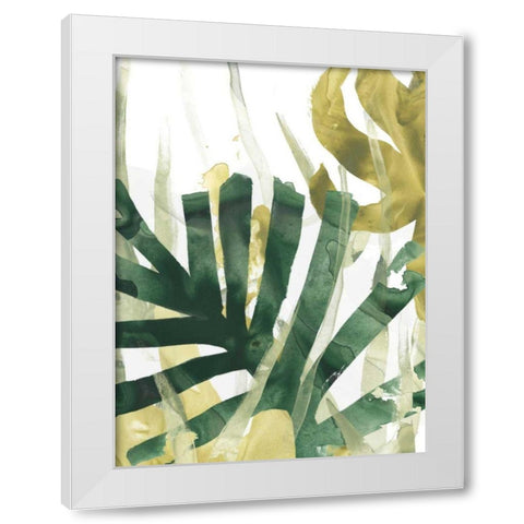 Palm Impression I White Modern Wood Framed Art Print by Vess, June Erica