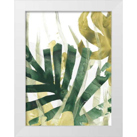 Palm Impression I White Modern Wood Framed Art Print by Vess, June Erica