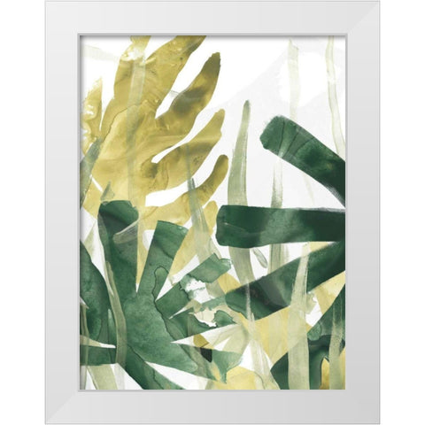Palm Impression II White Modern Wood Framed Art Print by Vess, June Erica
