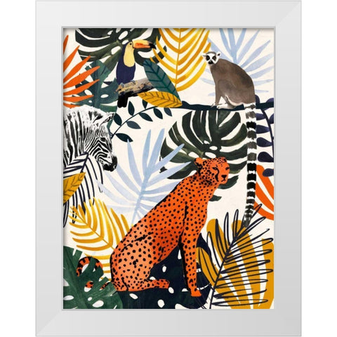 Jungle Jumble I White Modern Wood Framed Art Print by Borges, Victoria