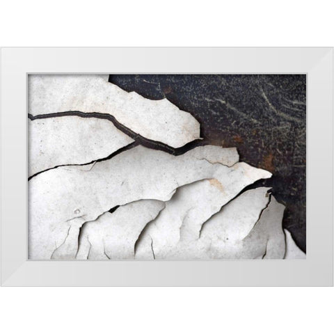 Abstract Fissure I White Modern Wood Framed Art Print by Stramel, Renee W.