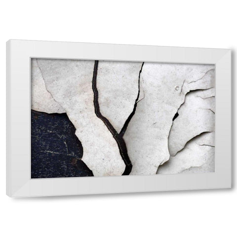 Abstract Fissure II White Modern Wood Framed Art Print by Stramel, Renee W.