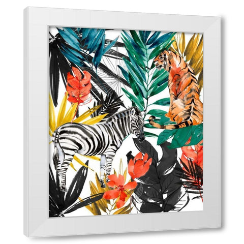 Jungle Life I White Modern Wood Framed Art Print by Goldberger, Jennifer
