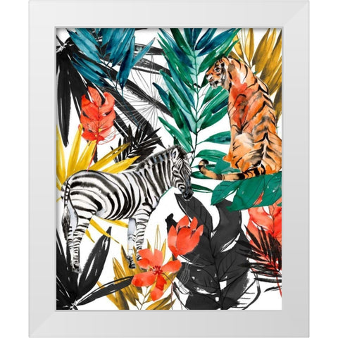 Jungle Life I White Modern Wood Framed Art Print by Goldberger, Jennifer
