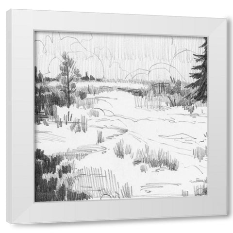 Wildland Sketch I White Modern Wood Framed Art Print by Green, Jacob