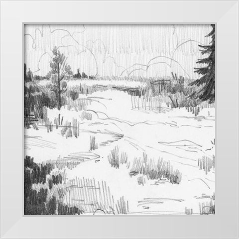 Wildland Sketch I White Modern Wood Framed Art Print by Green, Jacob