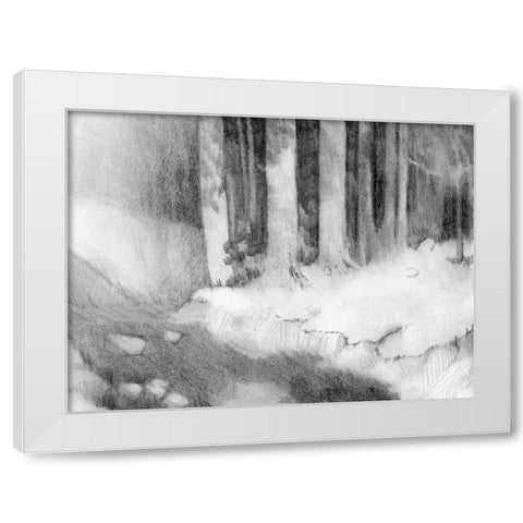 Graphite Glade I White Modern Wood Framed Art Print by Green, Jacob