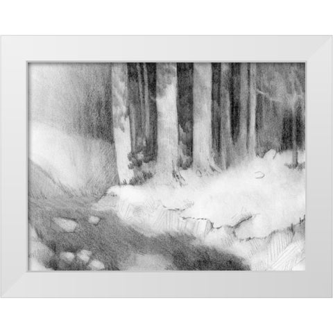 Graphite Glade I White Modern Wood Framed Art Print by Green, Jacob