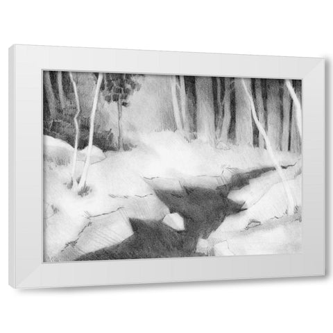 Graphite Glade II White Modern Wood Framed Art Print by Green, Jacob