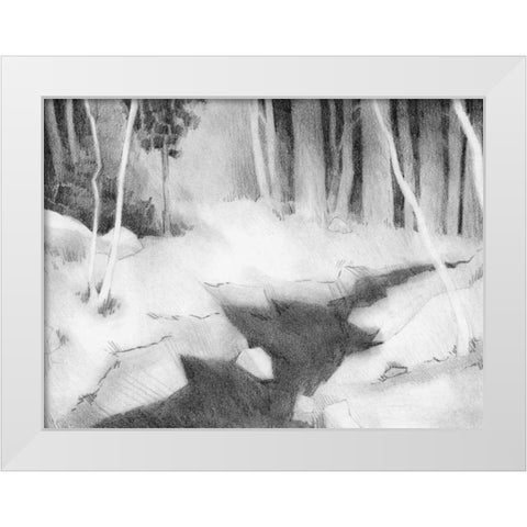 Graphite Glade II White Modern Wood Framed Art Print by Green, Jacob
