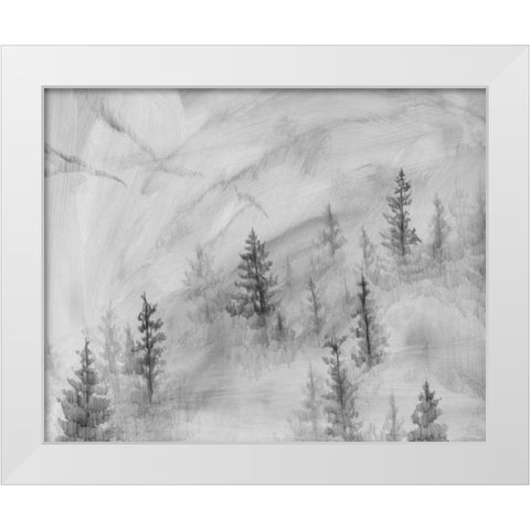 Foggy Foothills II White Modern Wood Framed Art Print by Green, Jacob