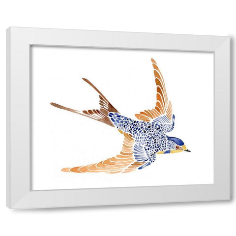 Jeweled Barn Swallow I White Modern Wood Framed Art Print by Green, Jacob