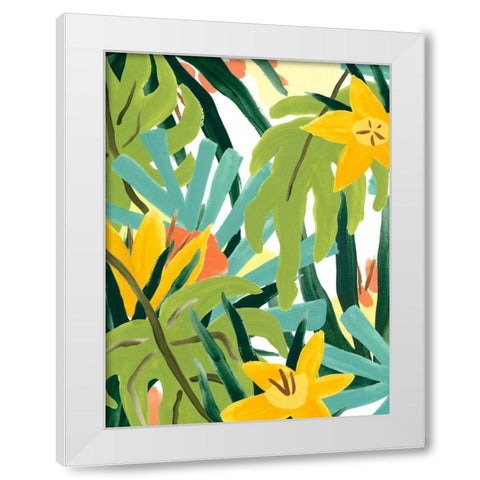 Palm Thatch I White Modern Wood Framed Art Print by Vess, June Erica