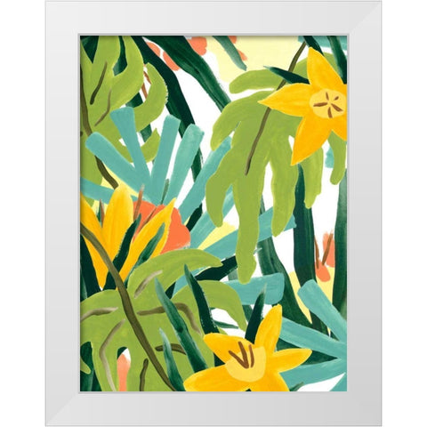 Palm Thatch I White Modern Wood Framed Art Print by Vess, June Erica