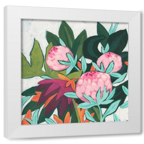 Jungle Jewel II White Modern Wood Framed Art Print by Vess, June Erica