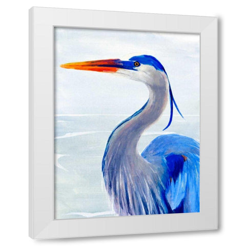 Great Blue I White Modern Wood Framed Art Print by Warren, Annie