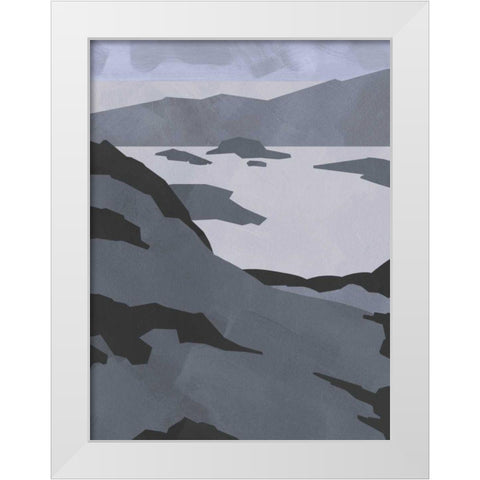 Grayscale Island Chain I White Modern Wood Framed Art Print by Green, Jacob