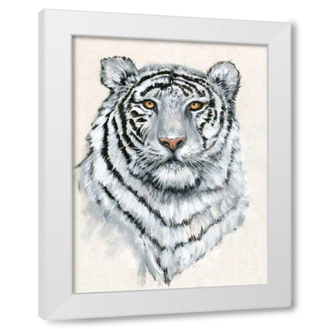 White Tiger II White Modern Wood Framed Art Print by OToole, Tim