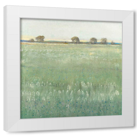 Green Meadow I White Modern Wood Framed Art Print by OToole, Tim