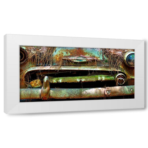 Car Graveyard V White Modern Wood Framed Art Print by McLoughlin, James