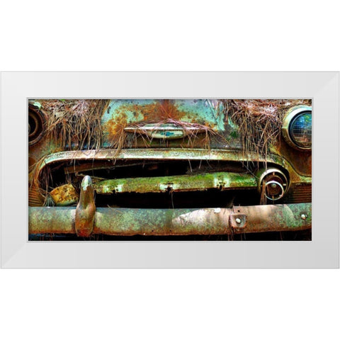 Car Graveyard V White Modern Wood Framed Art Print by McLoughlin, James