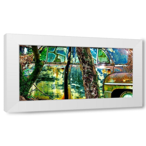 Car Graveyard VIII White Modern Wood Framed Art Print by McLoughlin, James