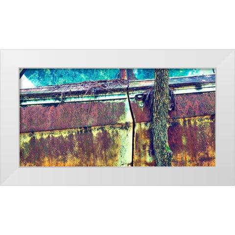 Car Graveyard XI White Modern Wood Framed Art Print by McLoughlin, James