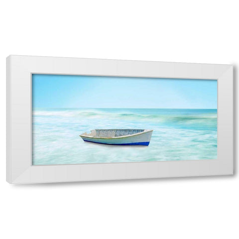 Boat on a Beach I White Modern Wood Framed Art Print by McLoughlin, James