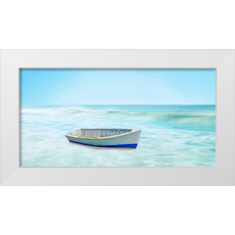 Boat on a Beach I White Modern Wood Framed Art Print by McLoughlin, James