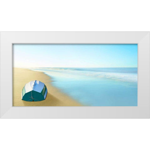 Boat on a Beach II White Modern Wood Framed Art Print by McLoughlin, James