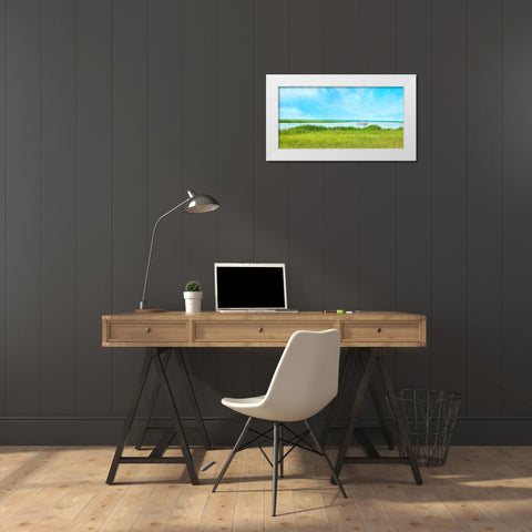 Marsh Mooring White Modern Wood Framed Art Print by McLoughlin, James