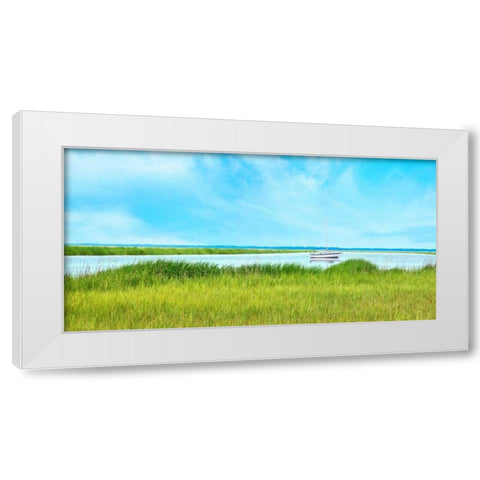 Marsh Mooring White Modern Wood Framed Art Print by McLoughlin, James