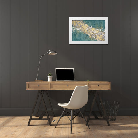 Mistral VI in Sea Green White Modern Wood Framed Art Print by Willett, Michael