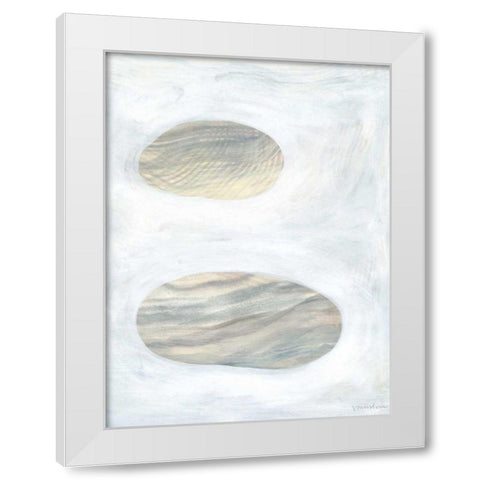 Neutral River Rocks I White Modern Wood Framed Art Print by Lam, Vanna