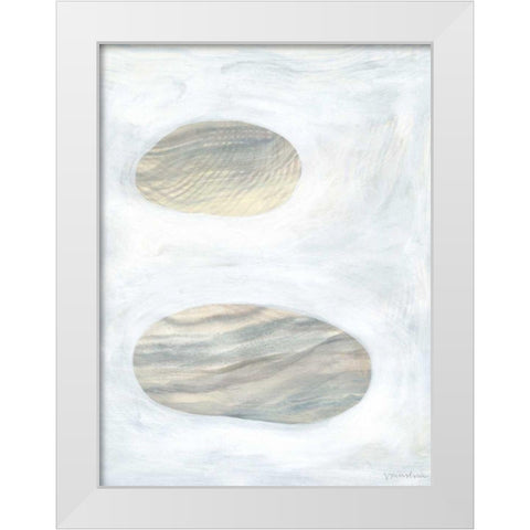 Neutral River Rocks I White Modern Wood Framed Art Print by Lam, Vanna