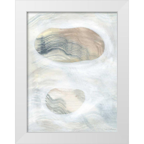 Neutral River Rocks II White Modern Wood Framed Art Print by Lam, Vanna