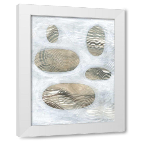 Neutral River Rocks IV White Modern Wood Framed Art Print by Lam, Vanna