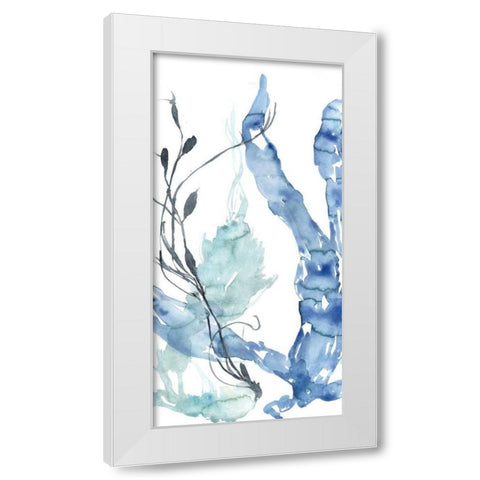 Ocean Etude Triptych II White Modern Wood Framed Art Print by Goldberger, Jennifer