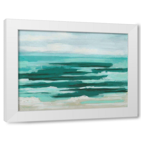 Mint Surf I White Modern Wood Framed Art Print by Vess, June Erica