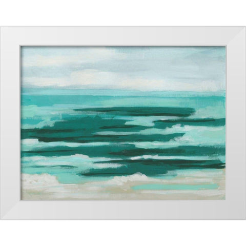 Mint Surf I White Modern Wood Framed Art Print by Vess, June Erica