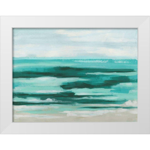 Mint Surf II White Modern Wood Framed Art Print by Vess, June Erica