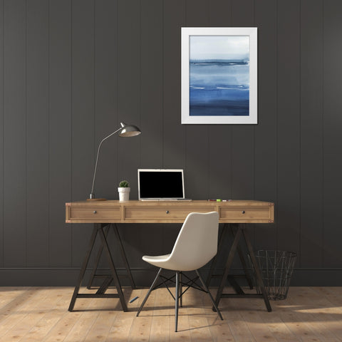La Mar Azul I White Modern Wood Framed Art Print by Popp, Grace