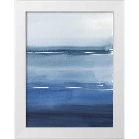 La Mar Azul I White Modern Wood Framed Art Print by Popp, Grace